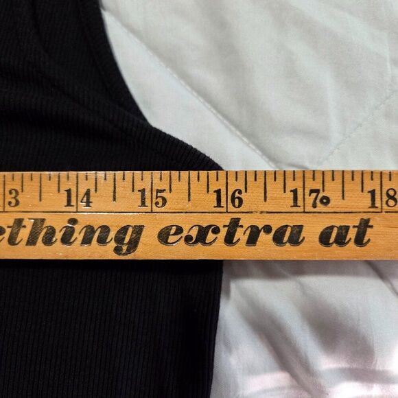 EUC OLD NAVY RIBBED SCOOP NECK BODYCON BLACK MIDI TANK DRESS SIZE SMALL - Picture 12 of 13